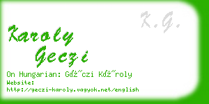 karoly geczi business card